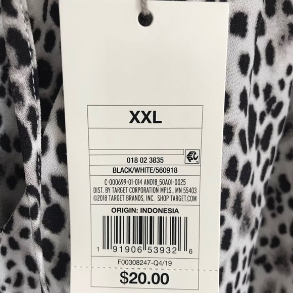 Womans blouse top Leopard animal print size XXL Bishop long sleeve Light weight - Picture 7 of 8